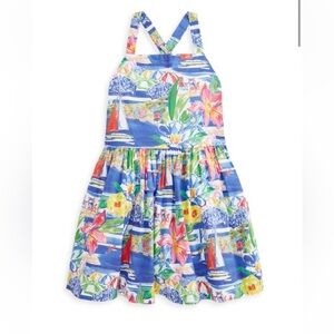Girls Ralph Lauren Riviera-Print Cotton Poplin Dress